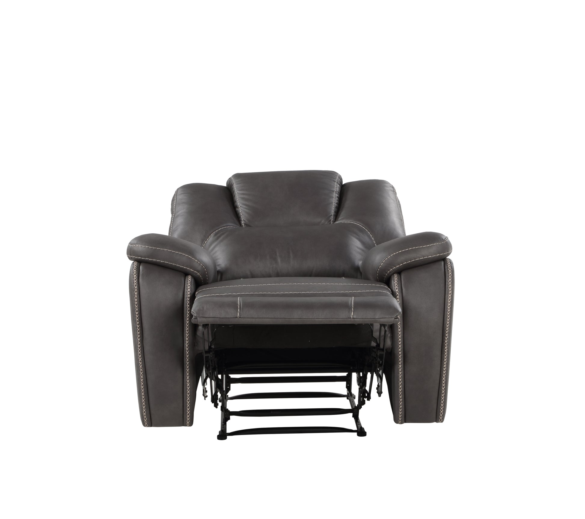 Katrine Charcoal Manual Chair Black Black Faux Leather