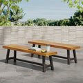 Carlisle Benches, Sandblasted Brown Rustic Metal