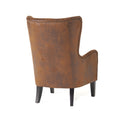 Hi Back Studded Chair,Arm Chair,Living Room, Study And Bedroom Brown Fabric