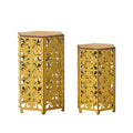 Selva Accent Table Antique Yellow Iron