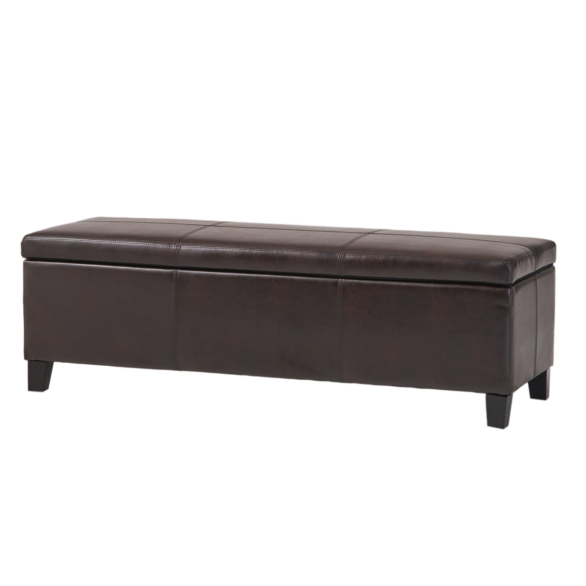 Storage Ottoman Brown Pu