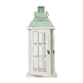 Small Lantern White Green Wood