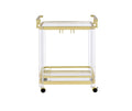 Aerin Server Cart With Casters Gold - Gold Iron