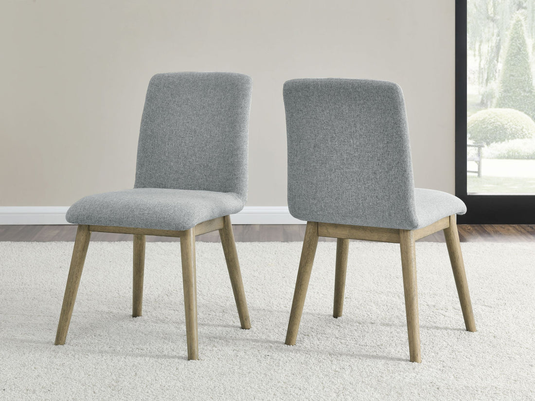 Vida Polyester Side Chair Set Of 2 Gray Dark Gray Wood