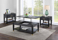 Yves Cocktail & 2 End Table Set Black Black Wood