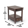 Rustic Wooden End Table Warm And Elegant Design Storage Space, Durable Construction Cherry Solid Wood Mdf