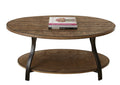 Denise Oval Cocktail Table Brown Brown Iron