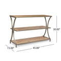 Console Table With 3 Self Kd Natural Wood