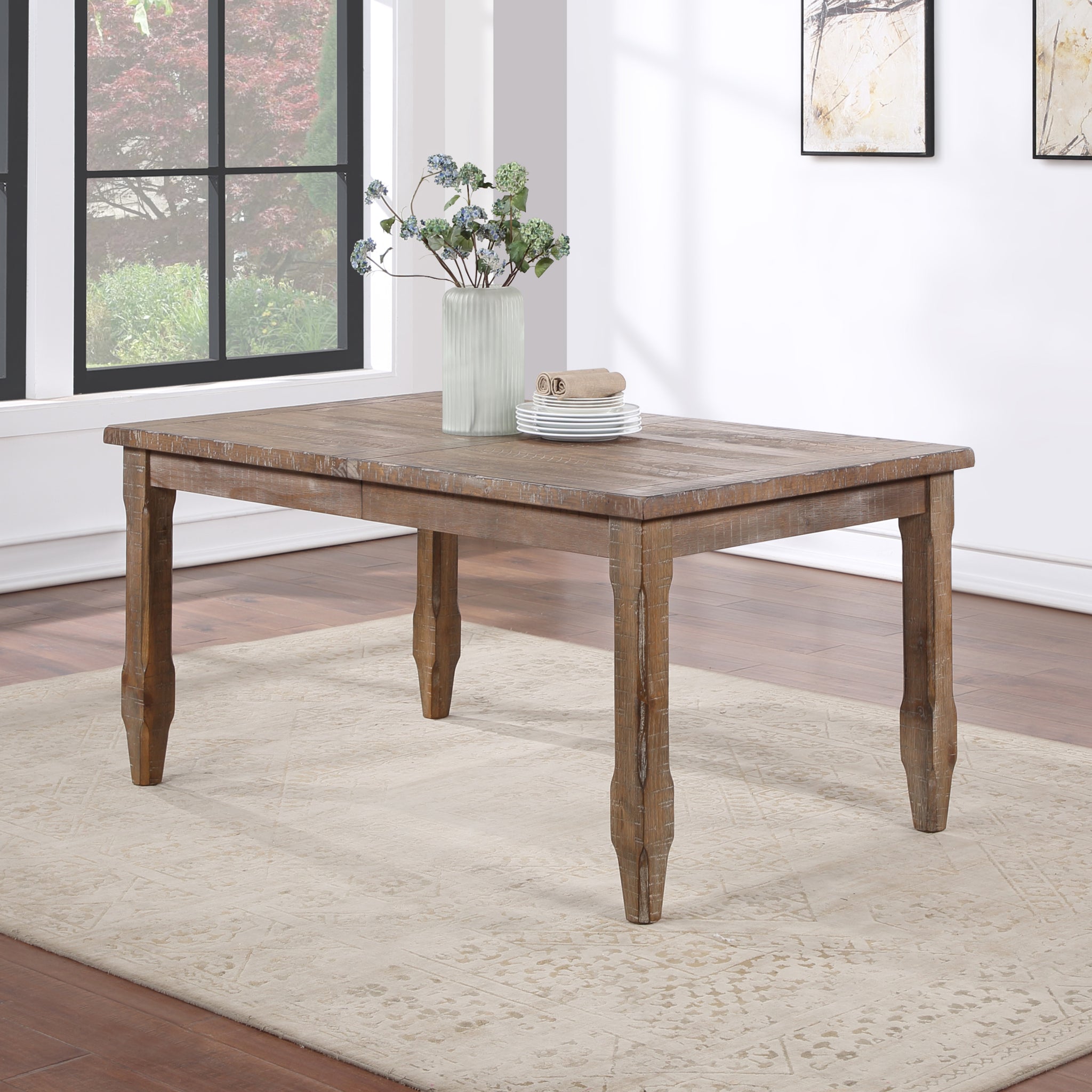 Riverdale Dining Table Driftwood Dark Brown Wood