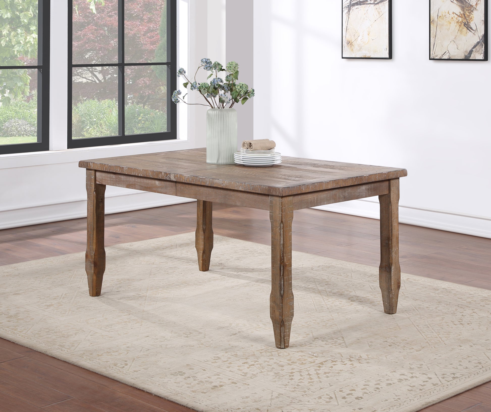 Riverdale Dining Table Driftwood Dark Brown Wood