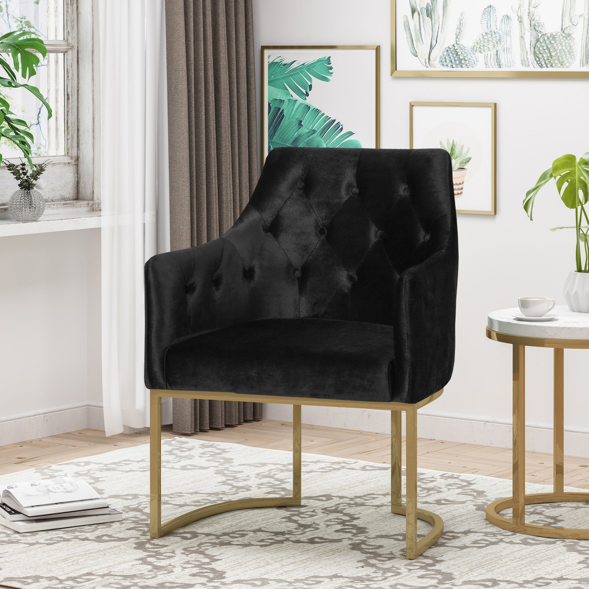Club Chair Black Altay Velvet