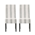 Dining Chair Grey Stripe Fabric