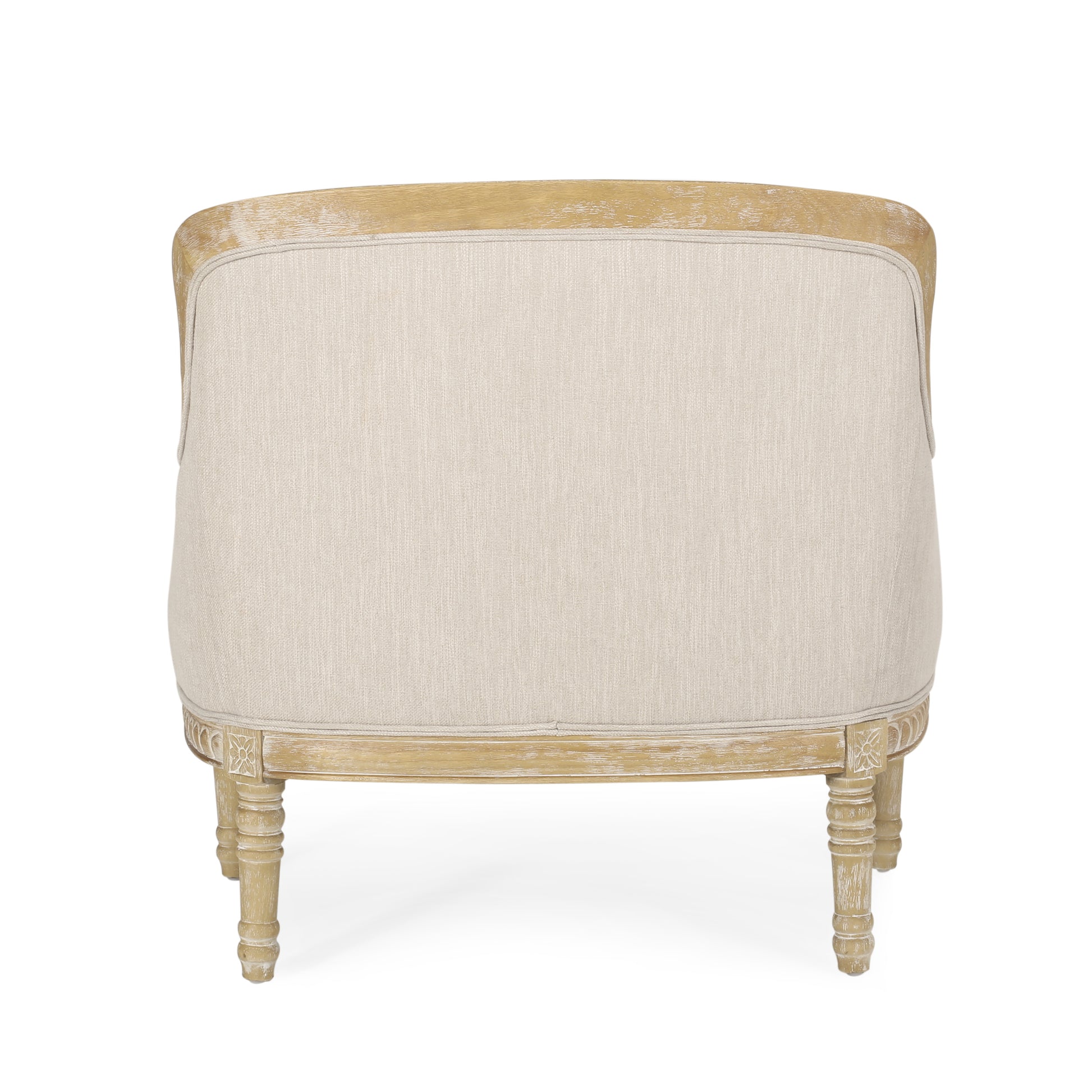 Club Chair Beige Brown Fabric