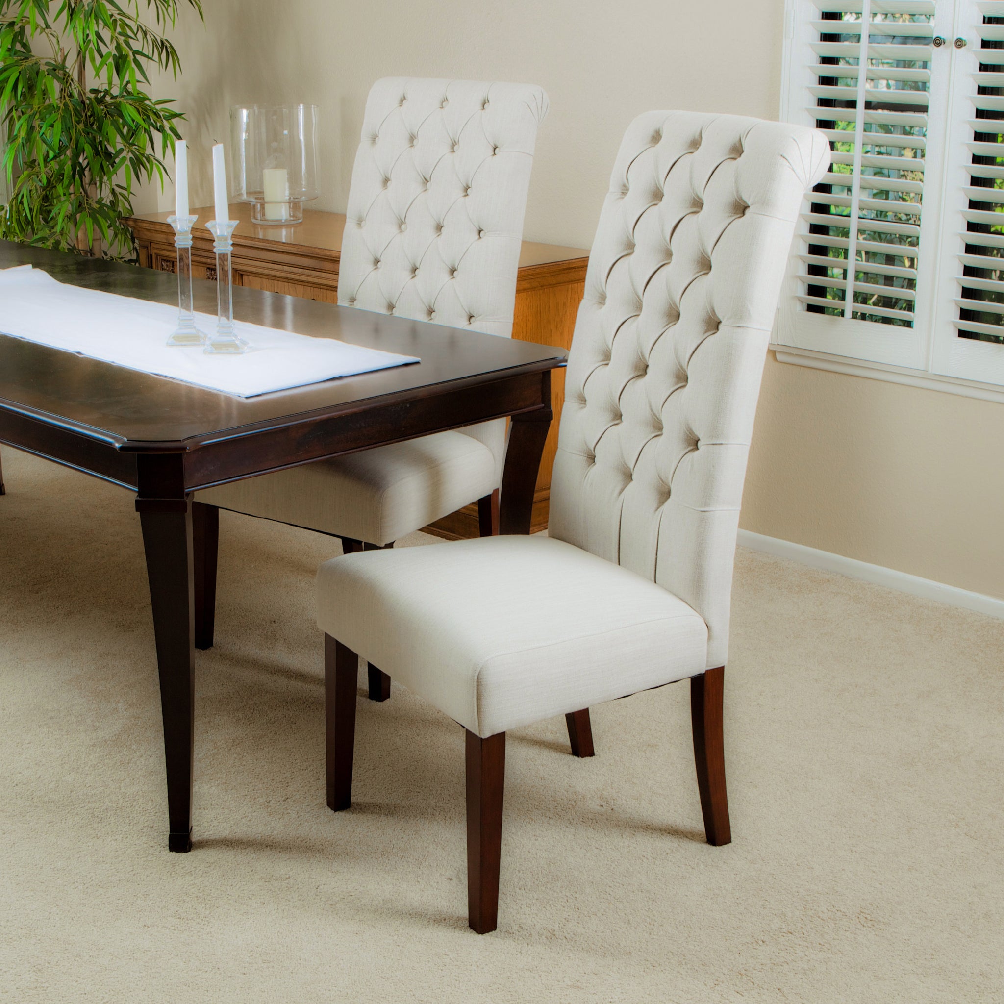 George Hi Back Kd Dining Chair Set Of 2 Natural Pu