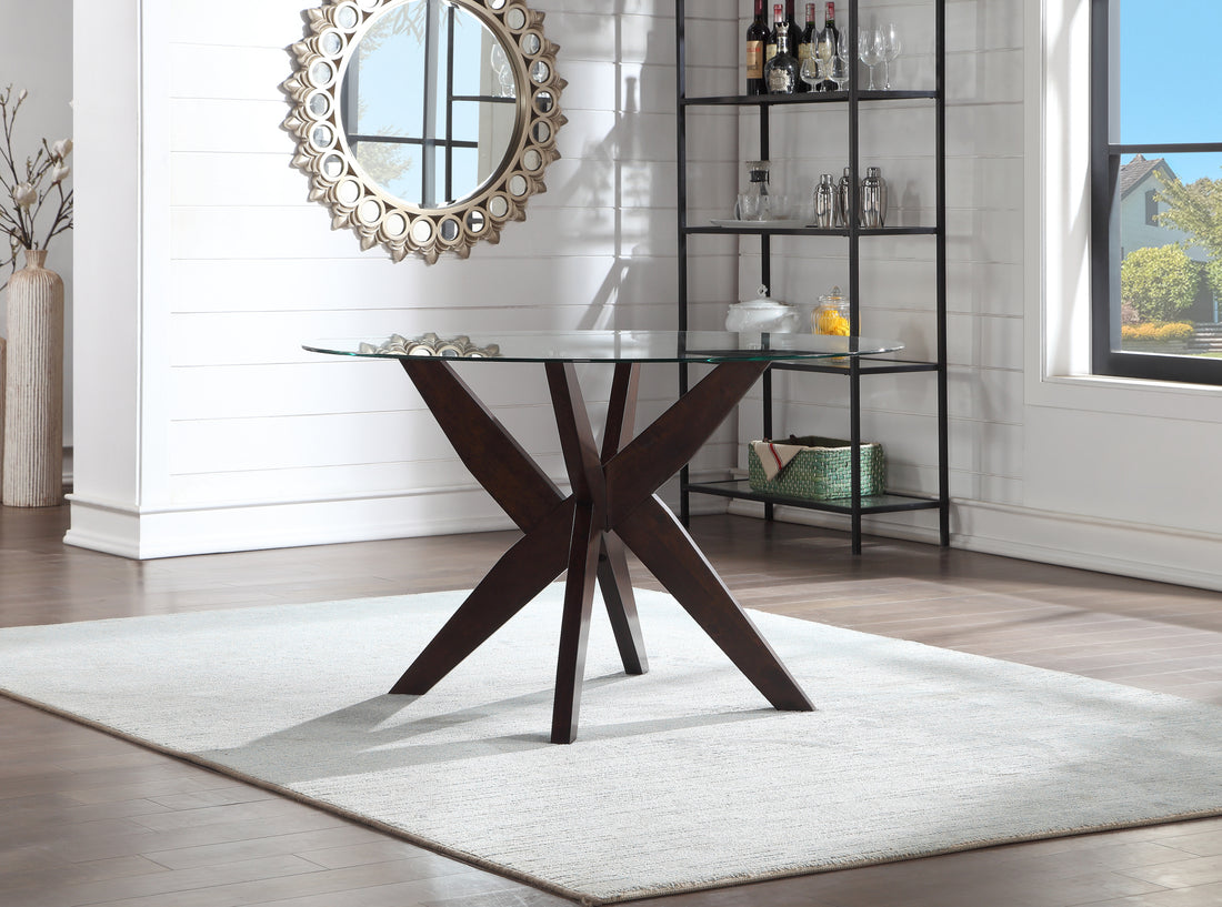 Amalie Dining Table Dark Brown Dark Brown Tempered Glass