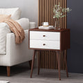 Side Table Brown White Mdf