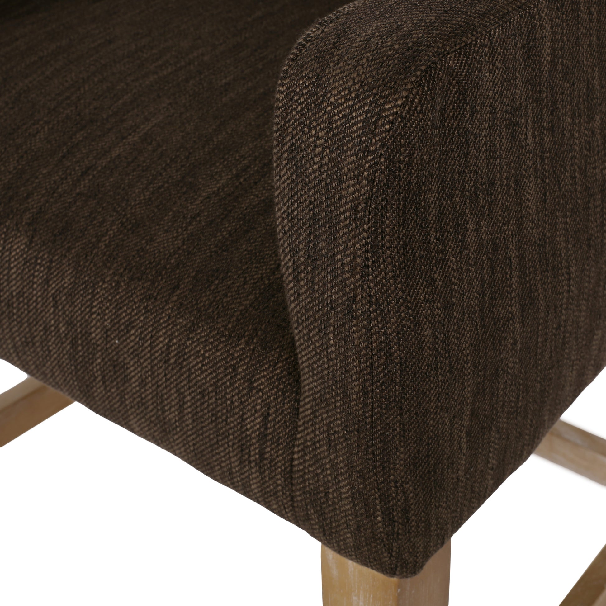 Upholstered 26 Inch Counter Stool Brown Weathered Brown Brown Fabric