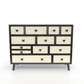 Papillon 13 Drawers Sideboard Black - Black Wood