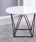 Ramona Marble Top Round Dining Table White White Marble