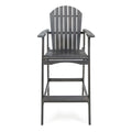 Wood Bar Stool Dark Grey Wood