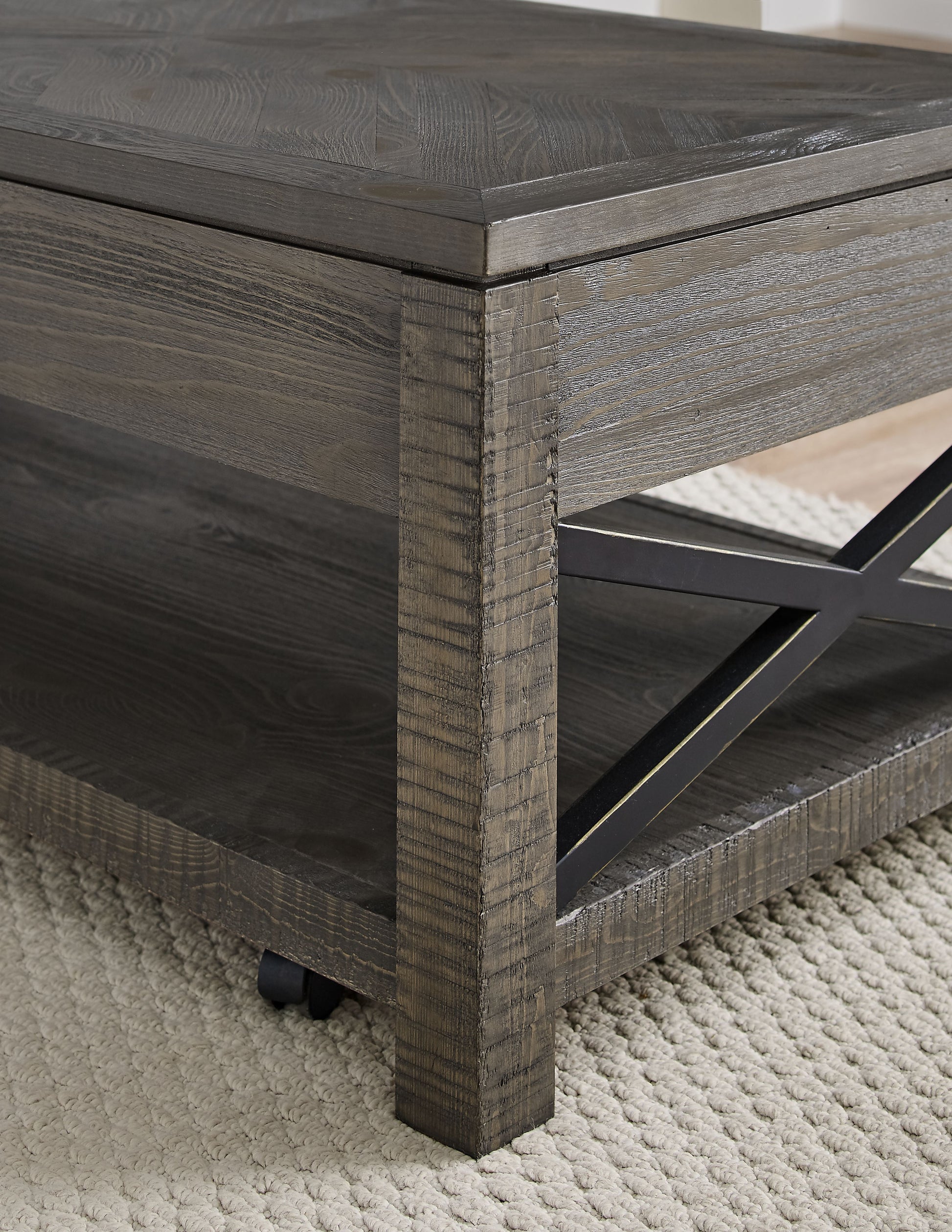 Dexter Lift Top Cocktail Table Brown Brown Wood