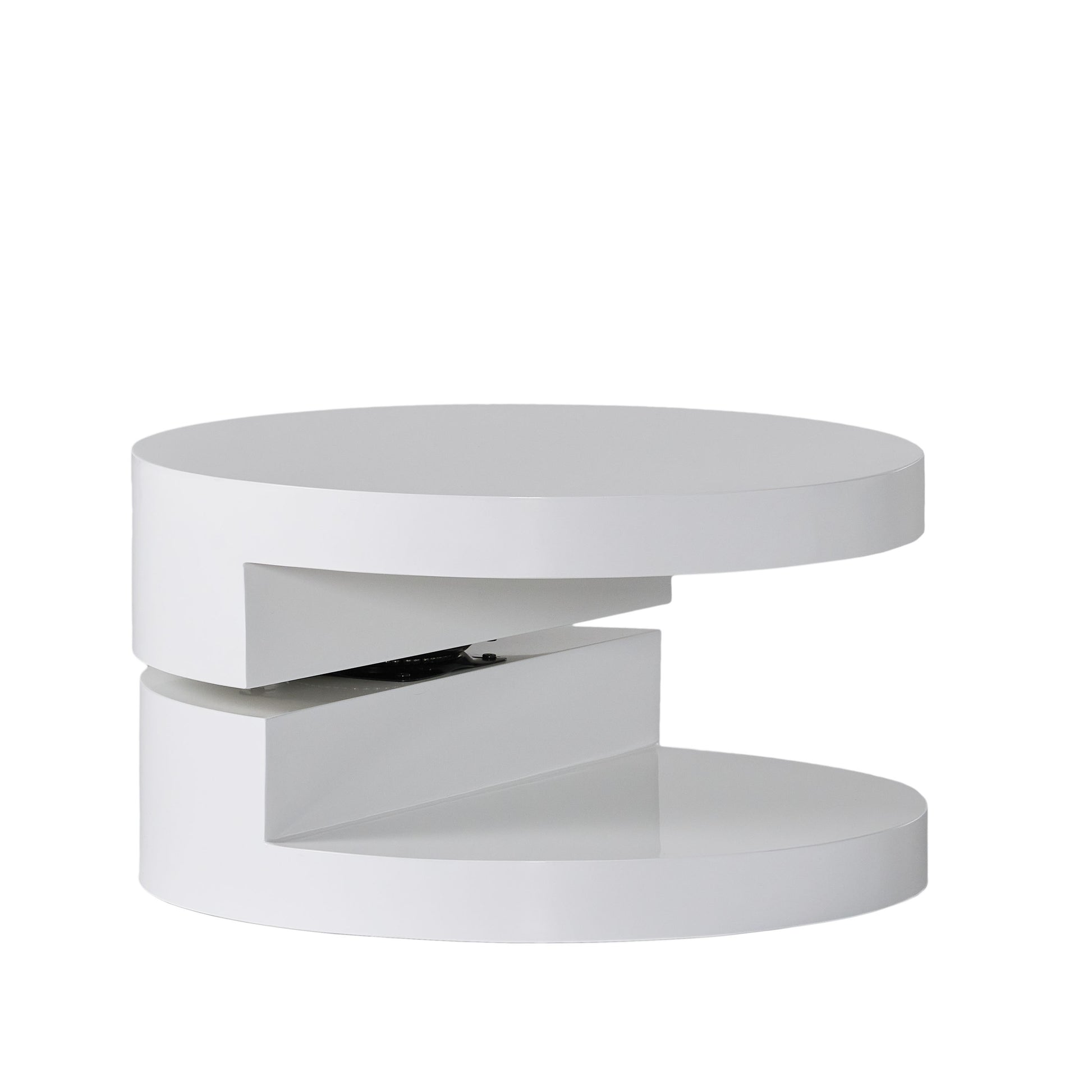 Modernesque Rotating Coffee Table 3 White Mdf