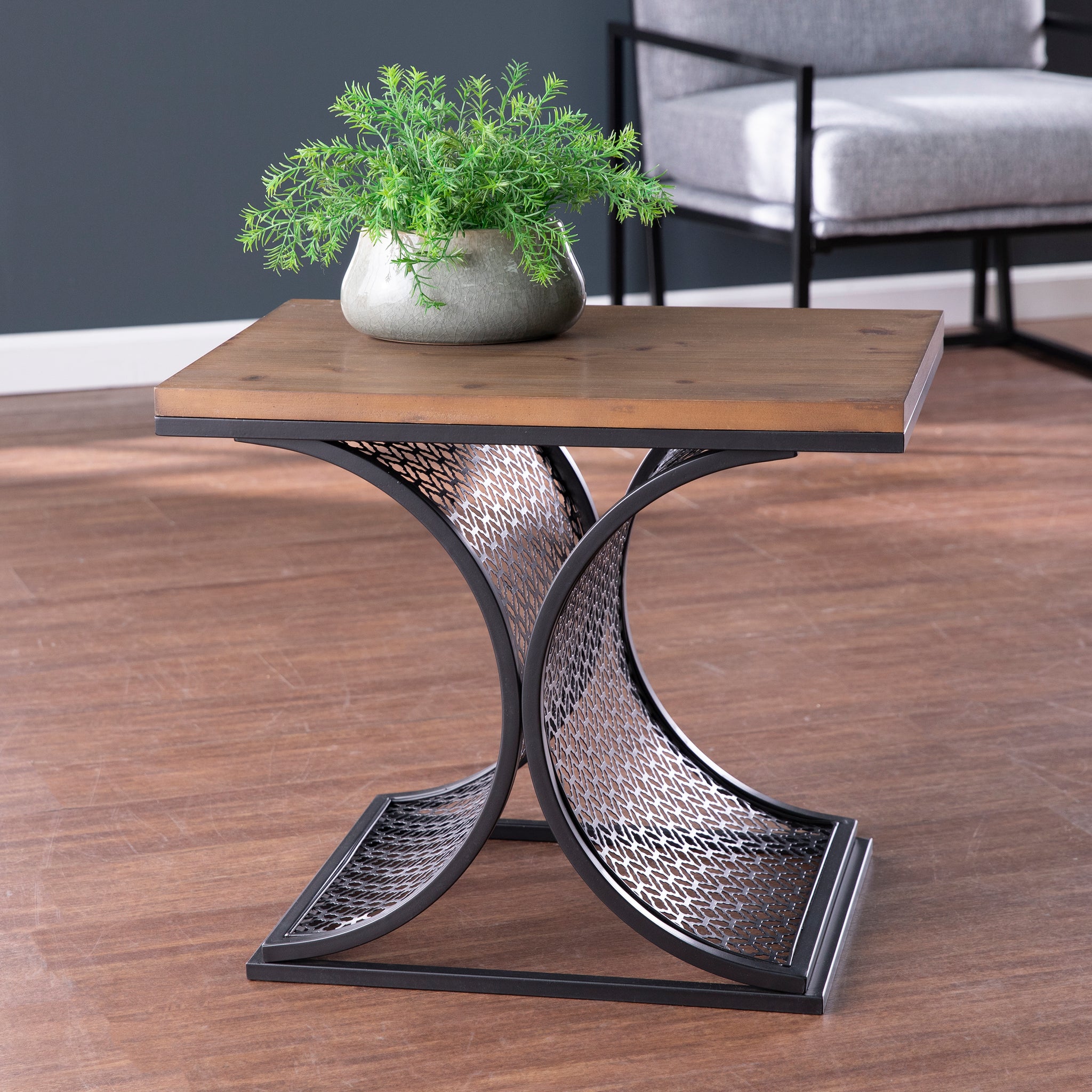 Chapnily Two Tone Accent Table Black Mdf