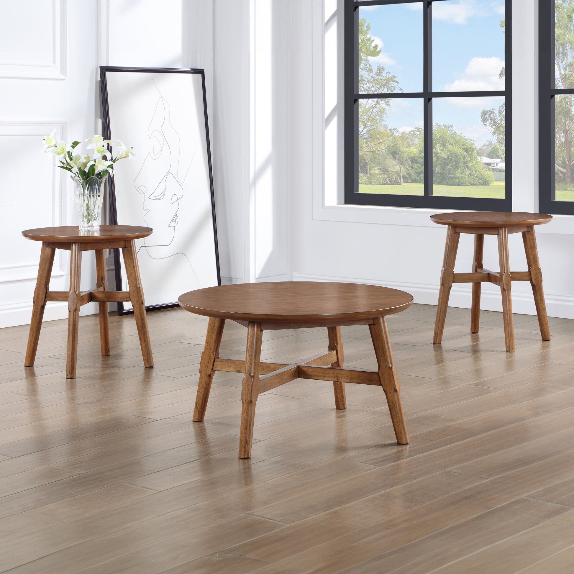 Oslo End Table, Brown Brown Wood