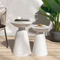 Metal S 2 End Table White Iron