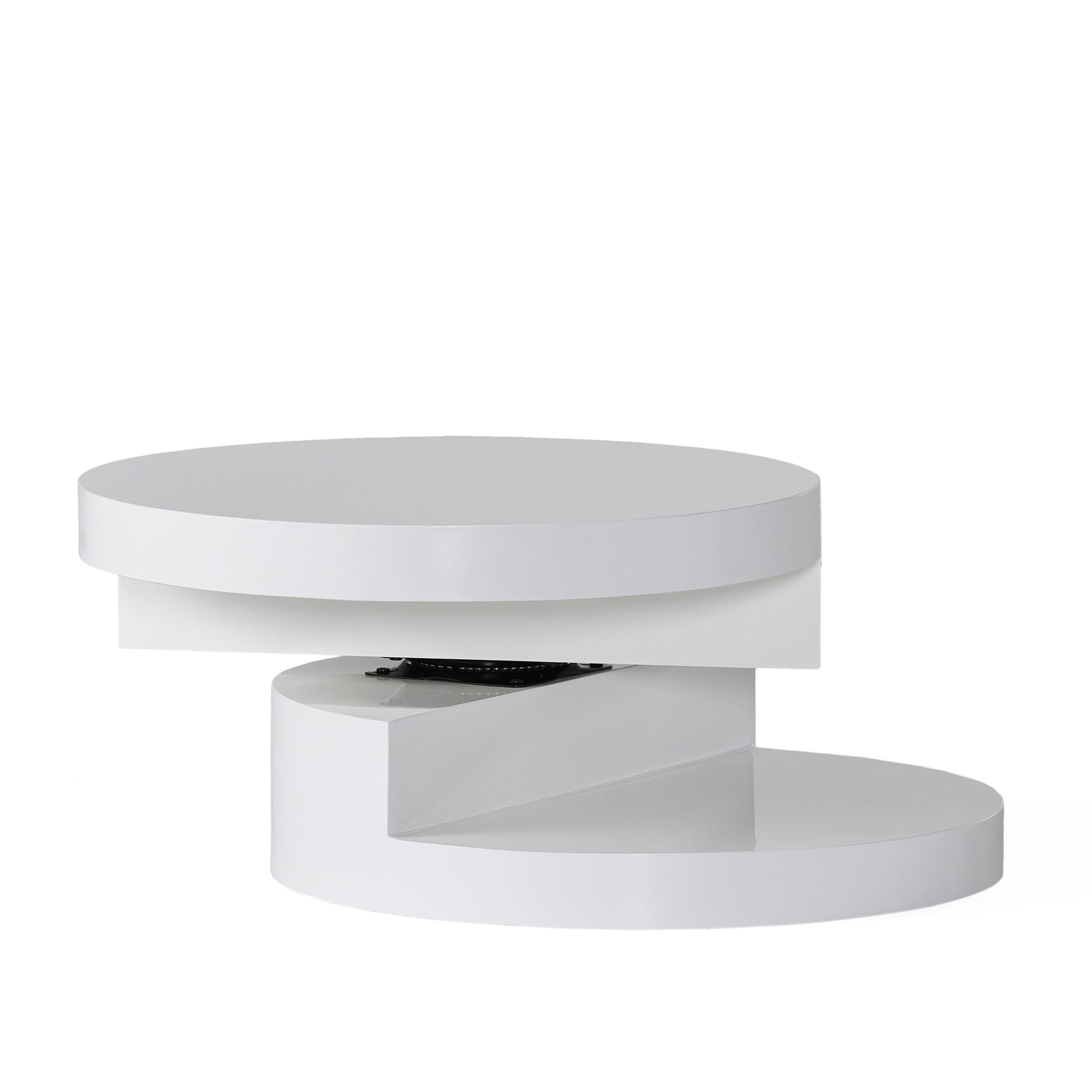 Modernesque Rotating Coffee Table 3 White Mdf