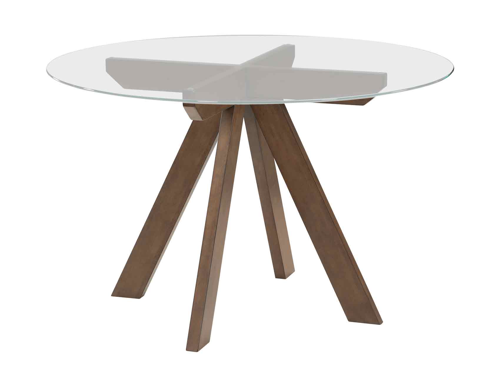 Wade Table Round Glass Top Dark Brown Dark Brown Wood