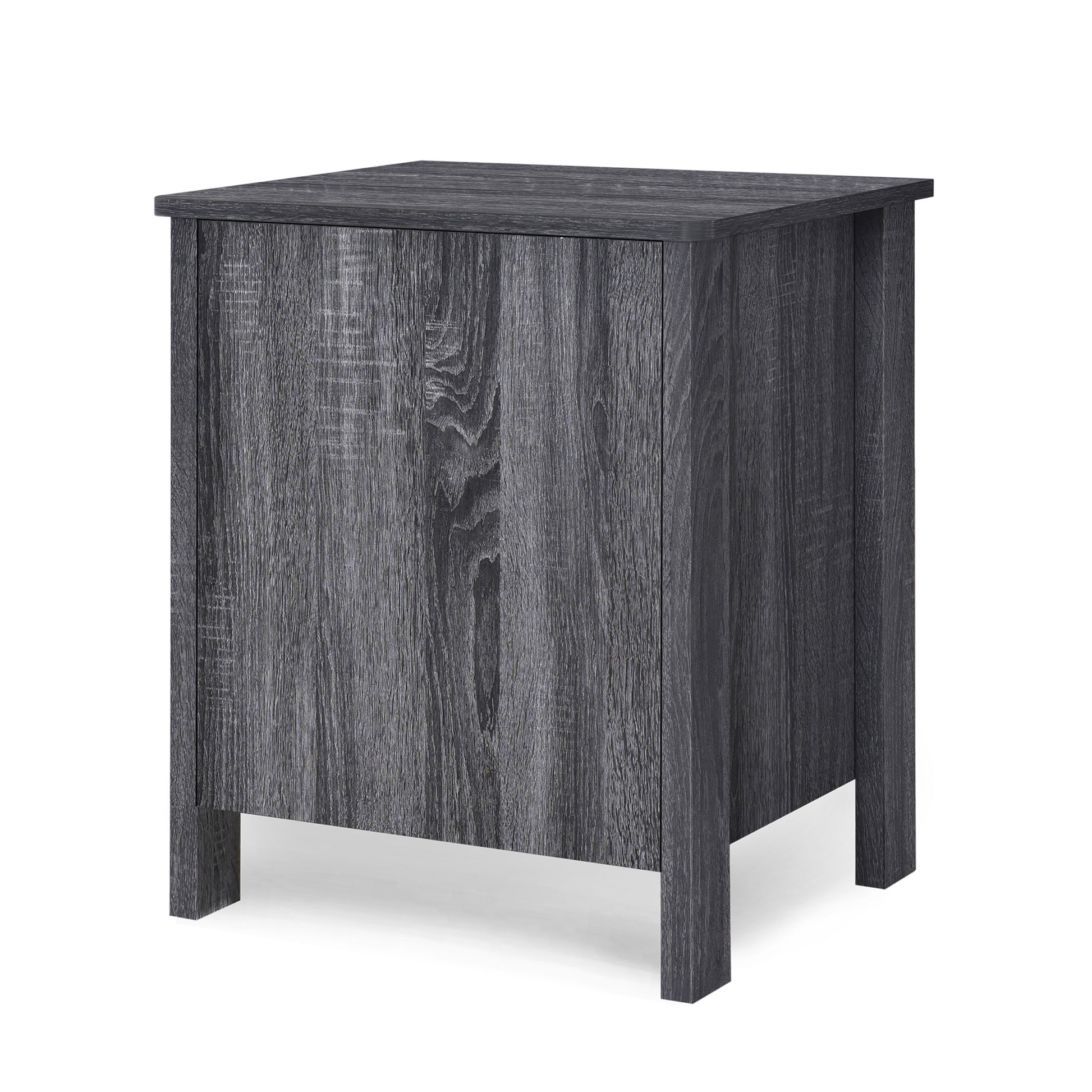 Toolless Assembly Nightstand Dark Grey Mdf