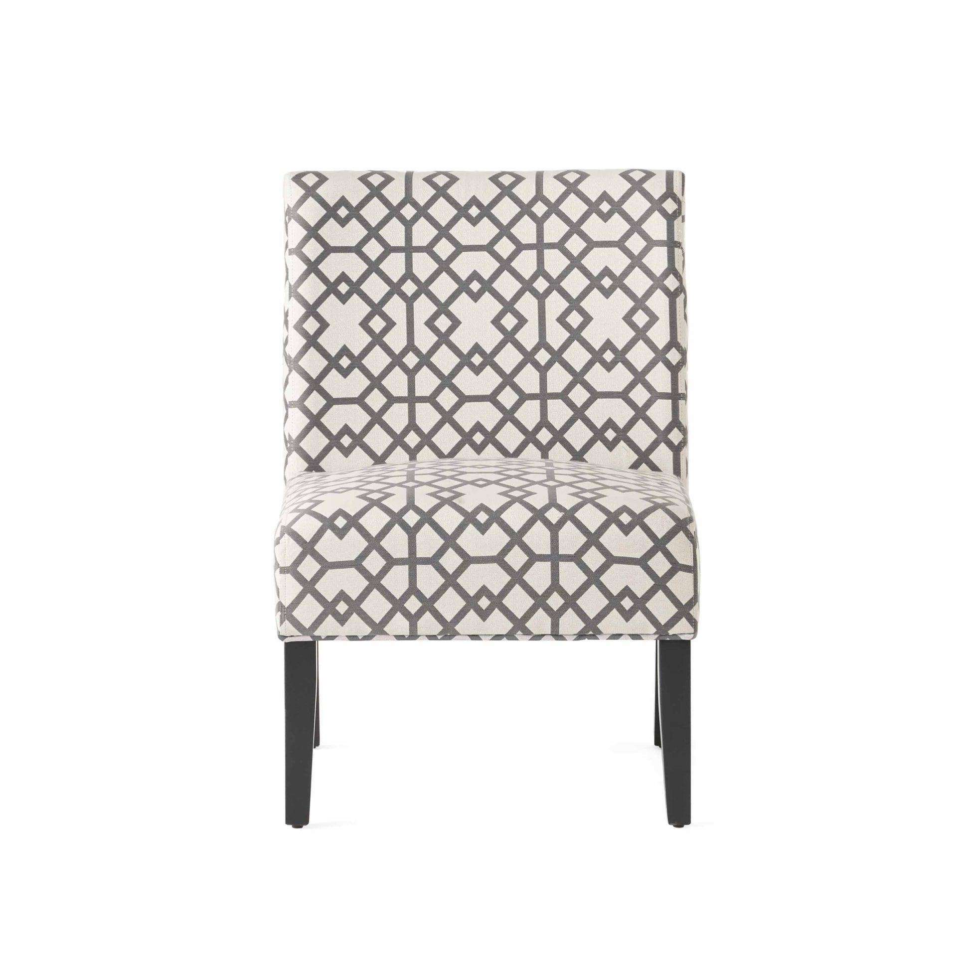 Accent Chair Grey Ivory Fabric