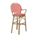 Barstool Red Plaid Wicker