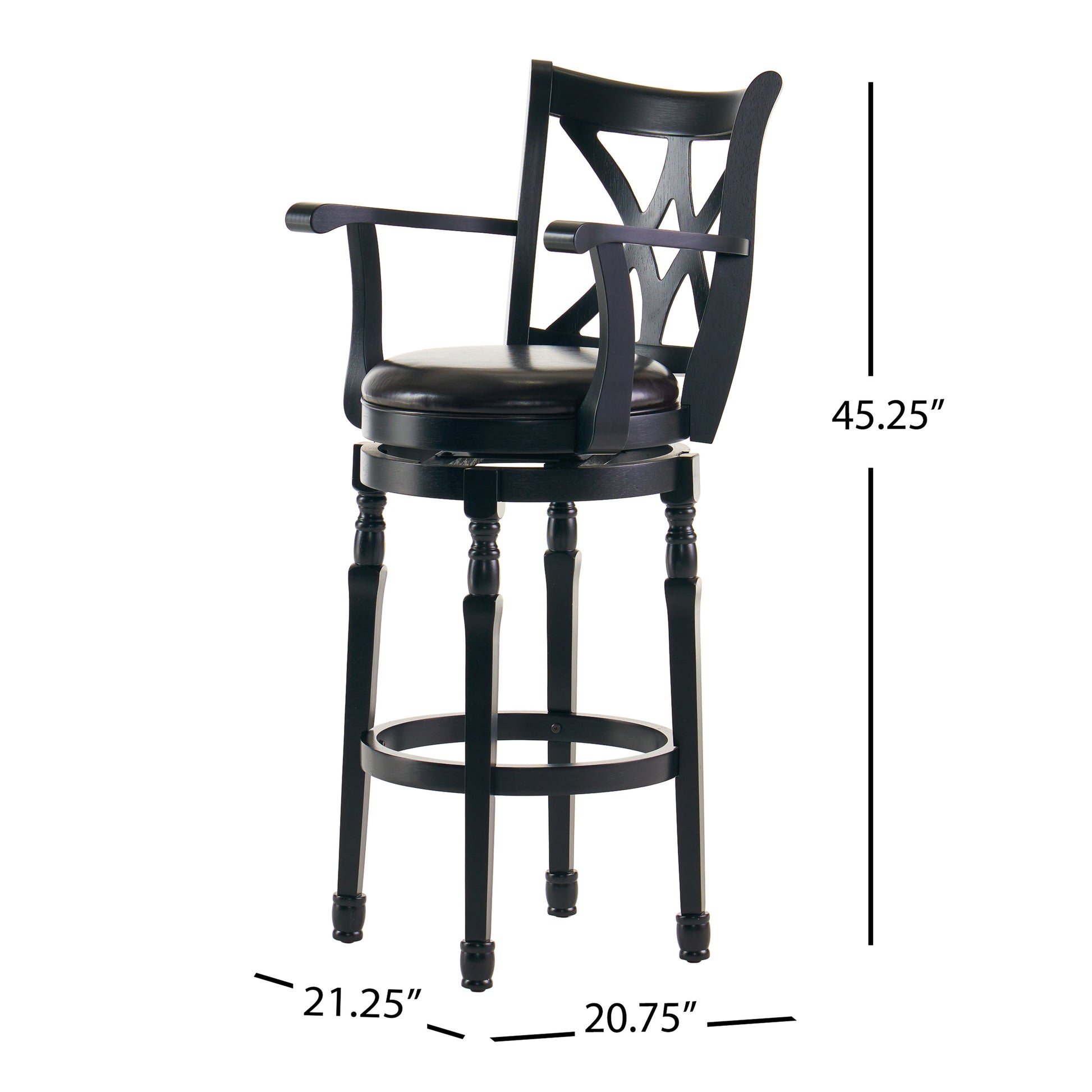 Leather Bar Stool Espresso Leather