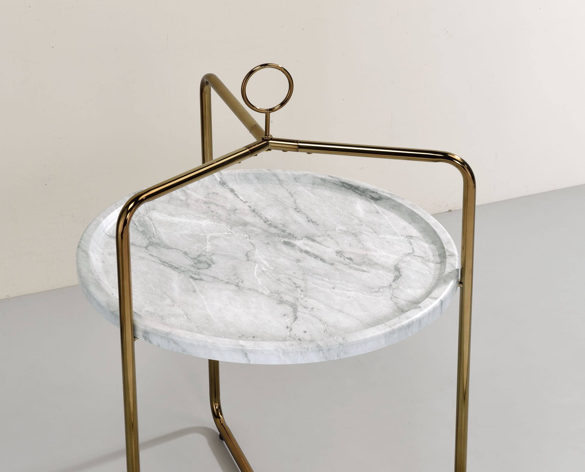 Miro Side Table White And Gold White Iron