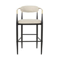 Barstool Set Of 2 Beige Brown Leather