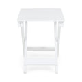 Outdoor Folding Wooden Side Table, White, 15