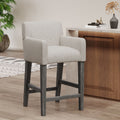 Upholstered 26 Inch Counter Stool Light Gray Gray Light Grey Fabric