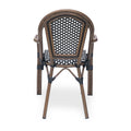 Bistro Chair Black White Rattan