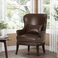 Accent Chair Dark Brown Pu