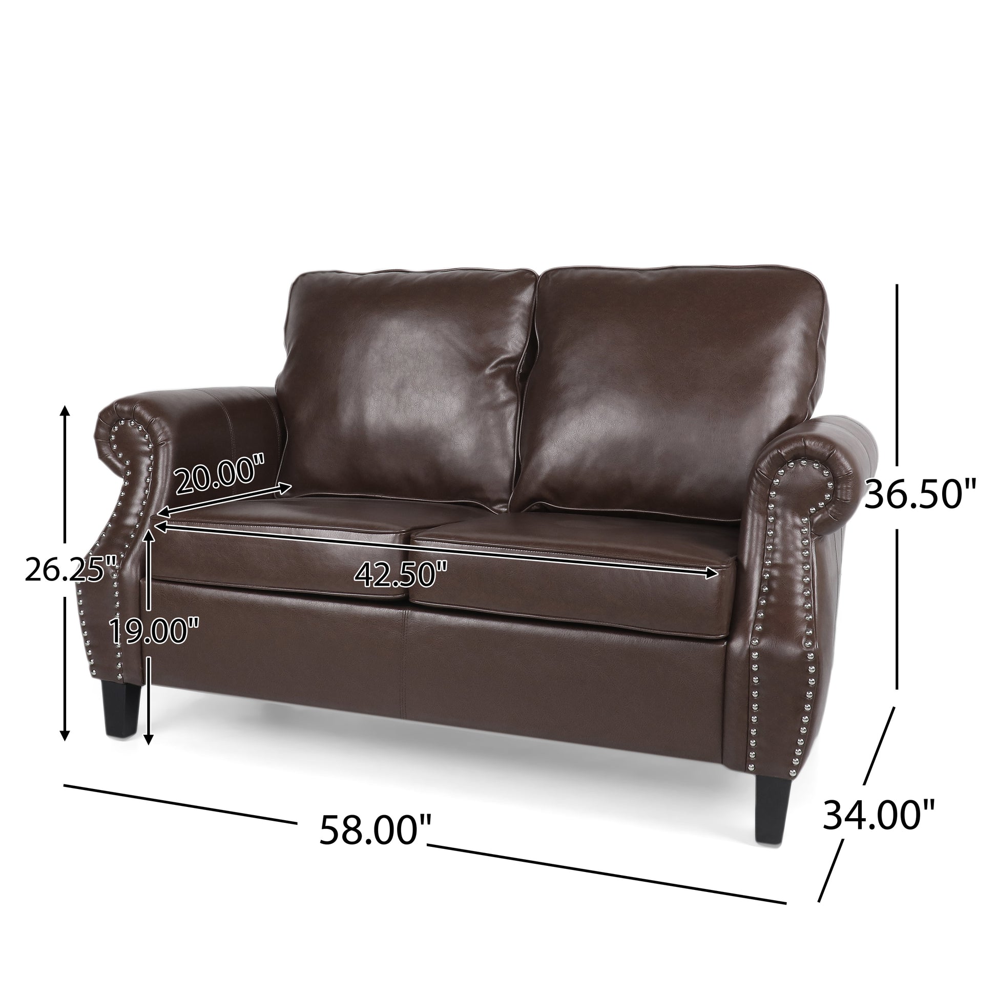 Seat Dark Brown Solid Wood Mdf