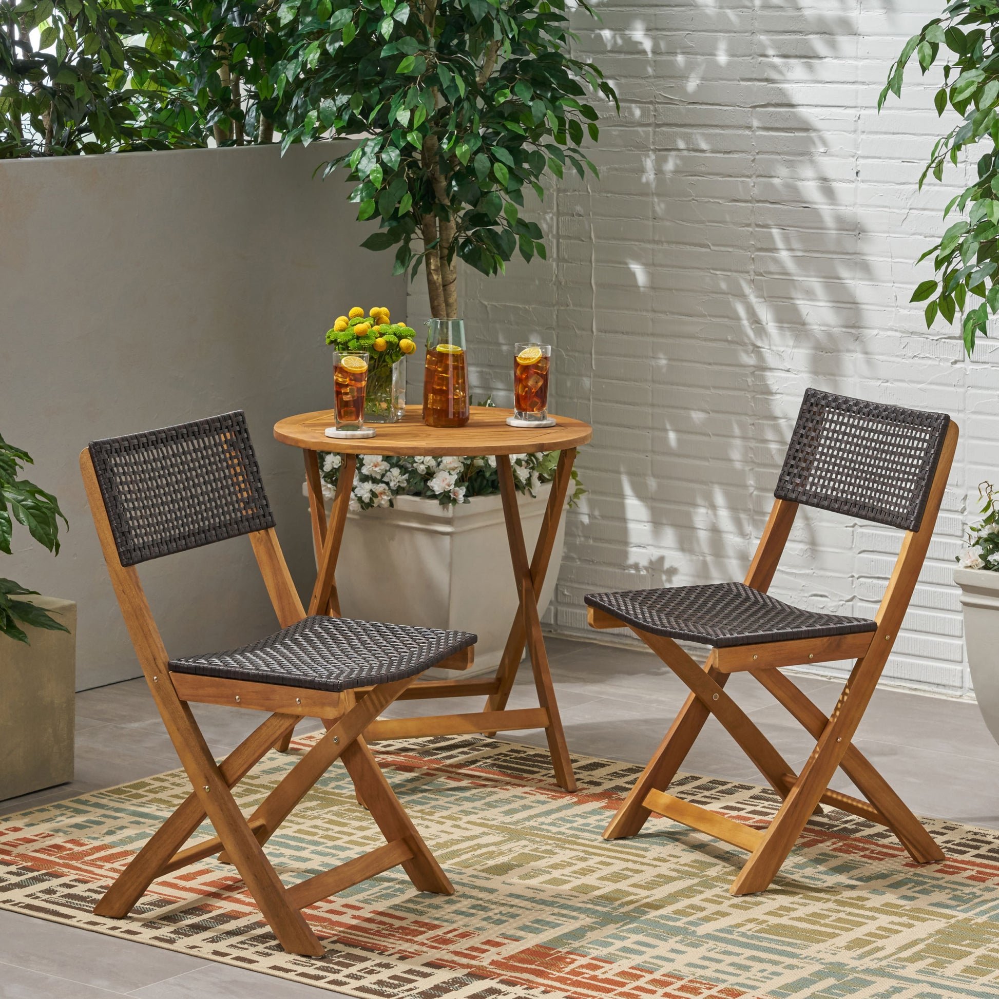 Hillside Bistro Chair,Set Of 2 Brown Wood