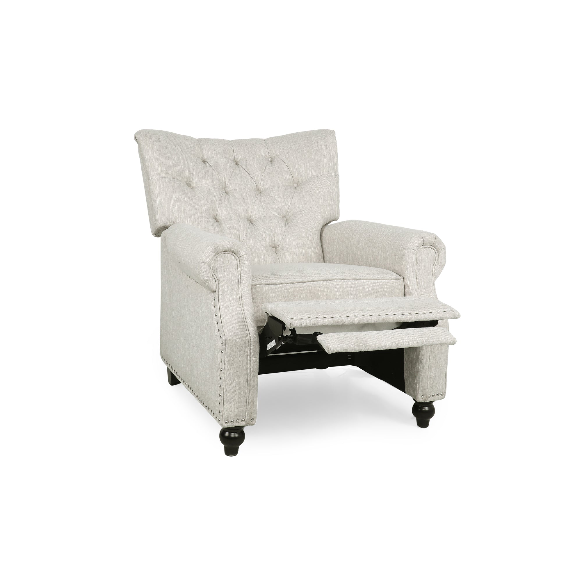 Recliner Chair Beige Fabric