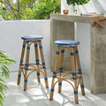 Barstool Navy Blue Wicker