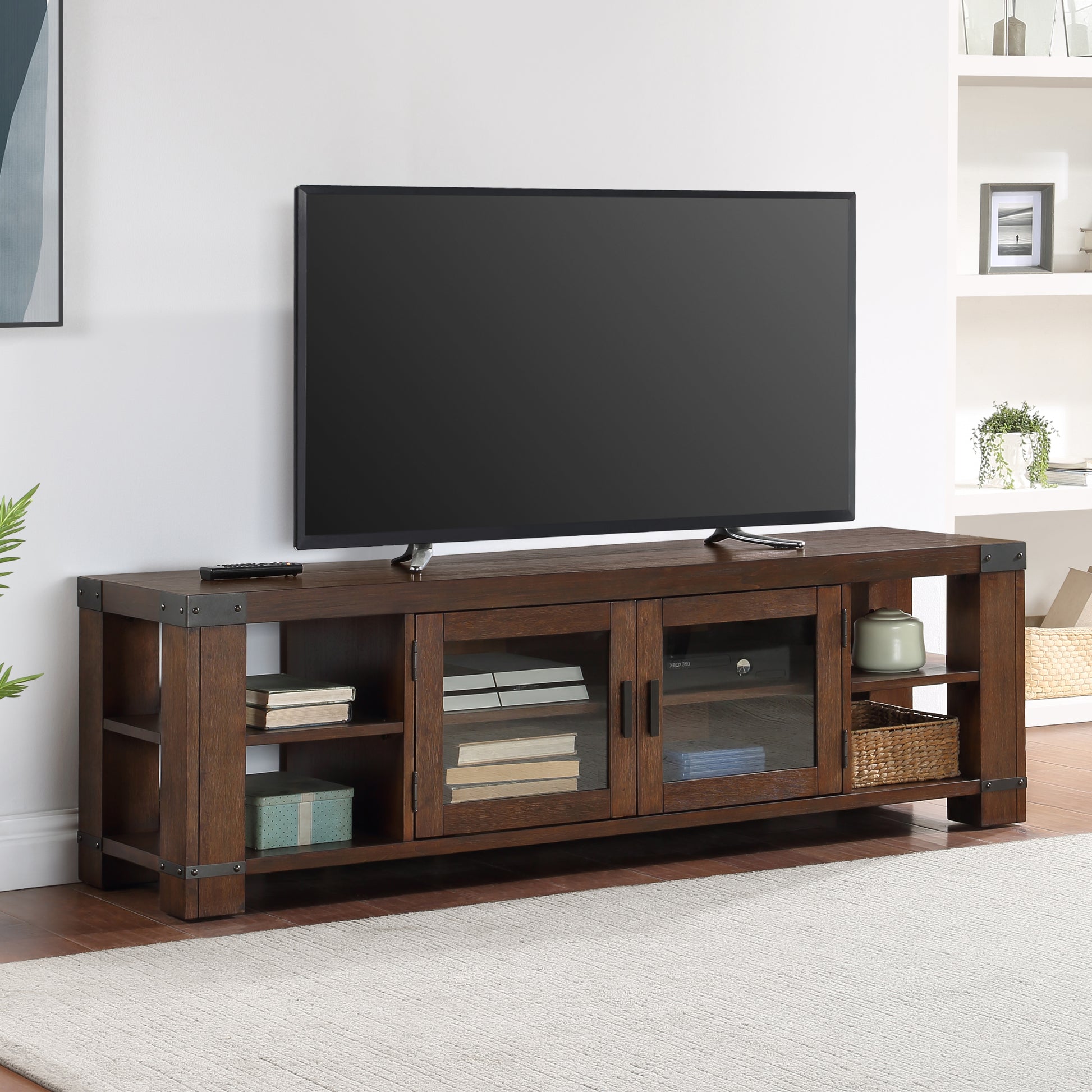 Arusha Tv Stand Brown Brown 70 79 Inches Wood