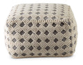 Kodi Square Pouf Pearl Silver Silver White Fabric