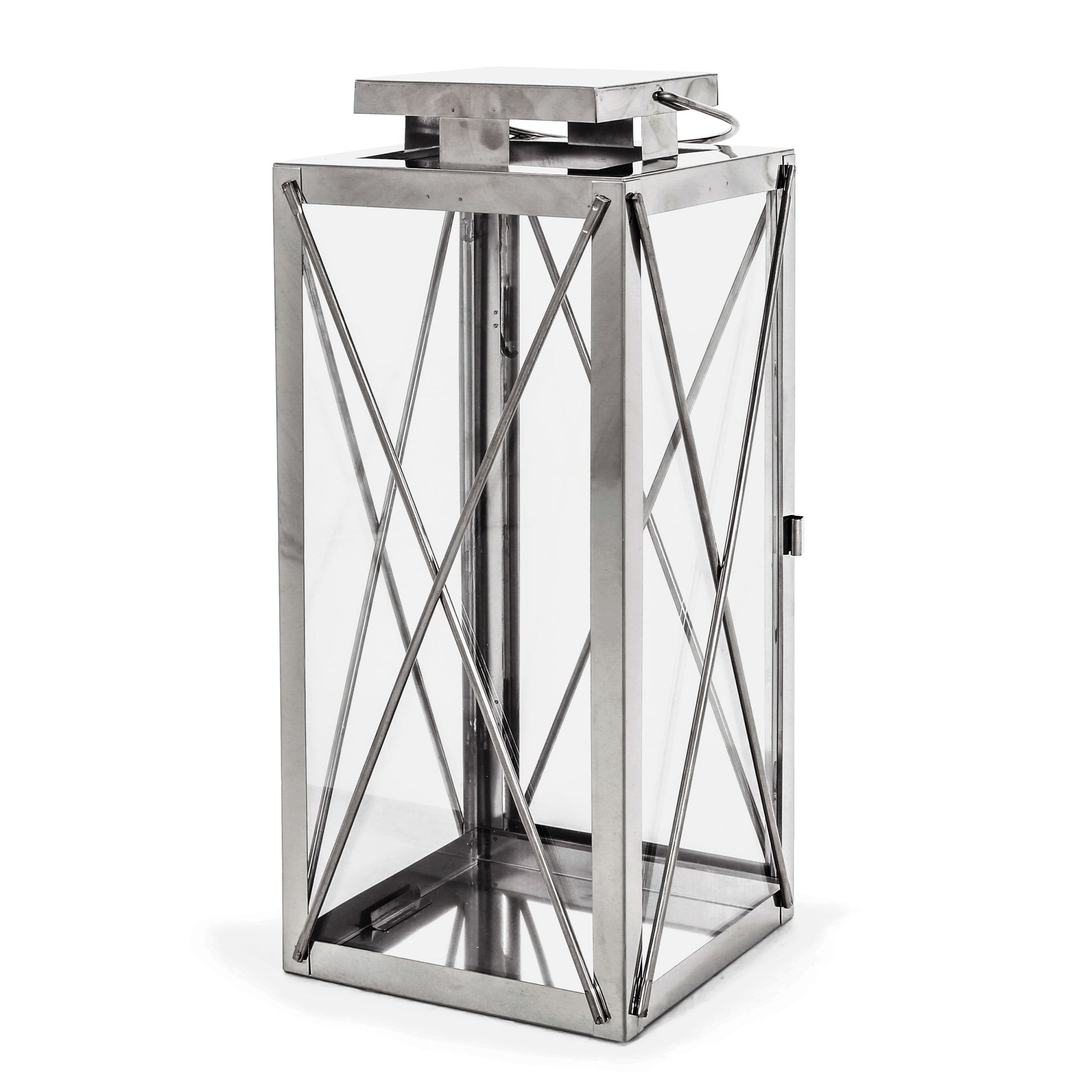 Deborah 14"H Stainless Steel Lantern Silver Stainless Steel