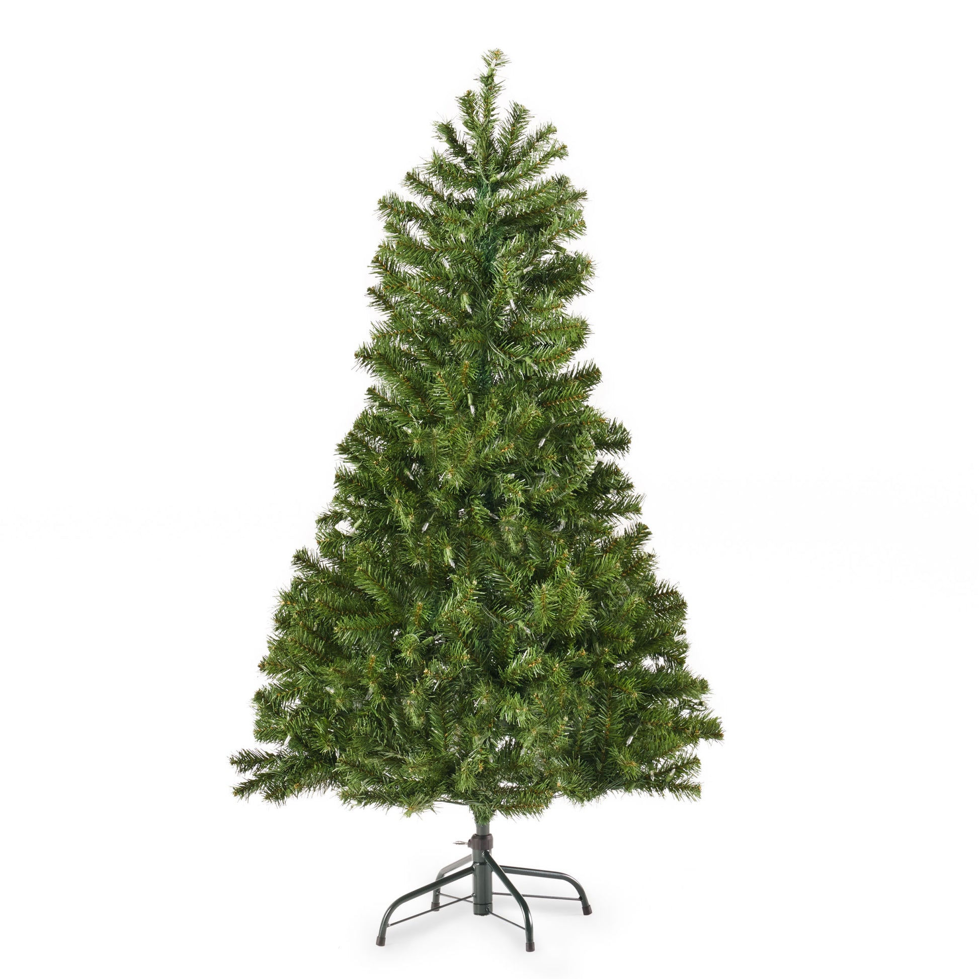 4.5' Hinged Tree With 200 Clear Lights Ul,Dia:32 Green Pvc