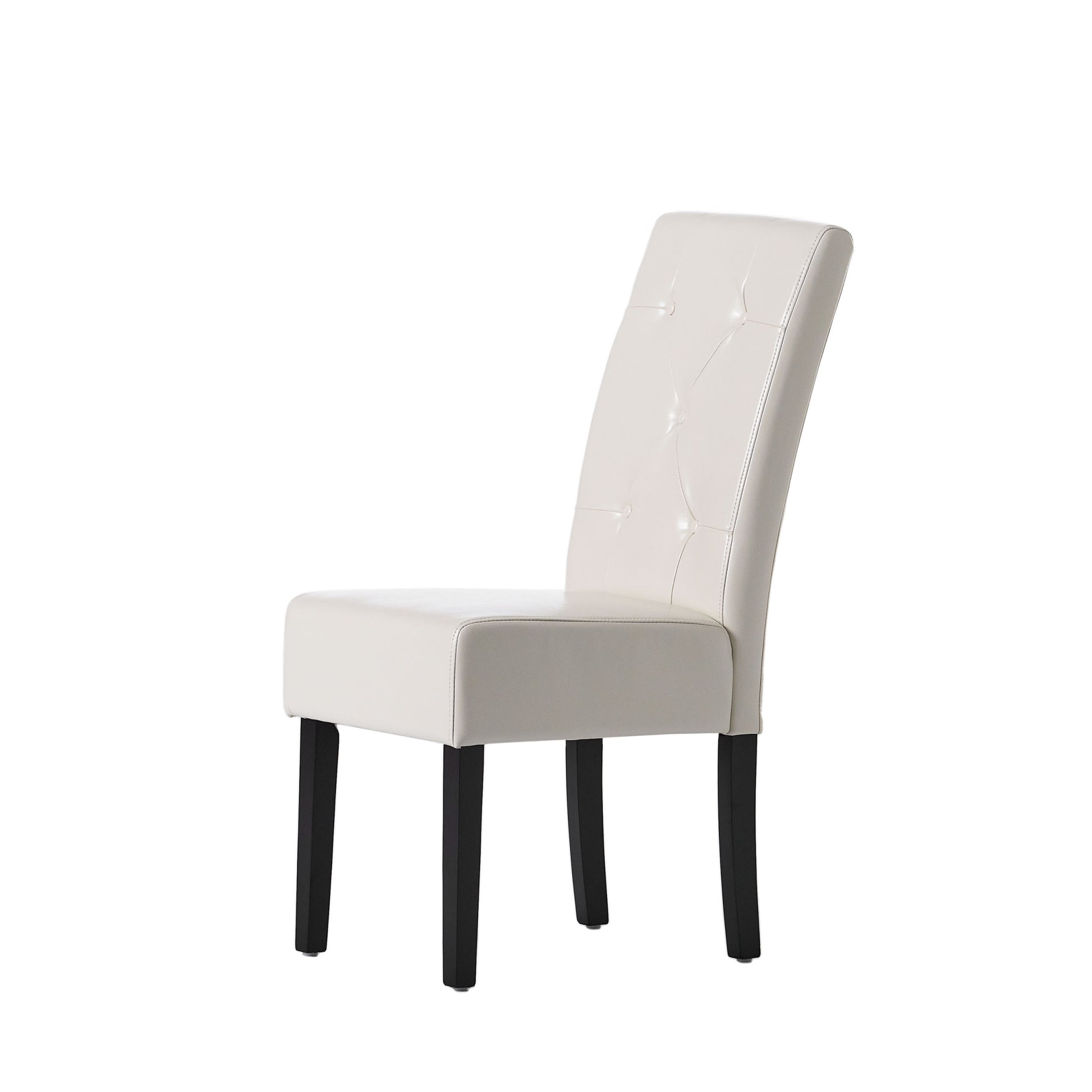 Carter 5 Tuft Kd Dining Chair Ivory Bonded Leather